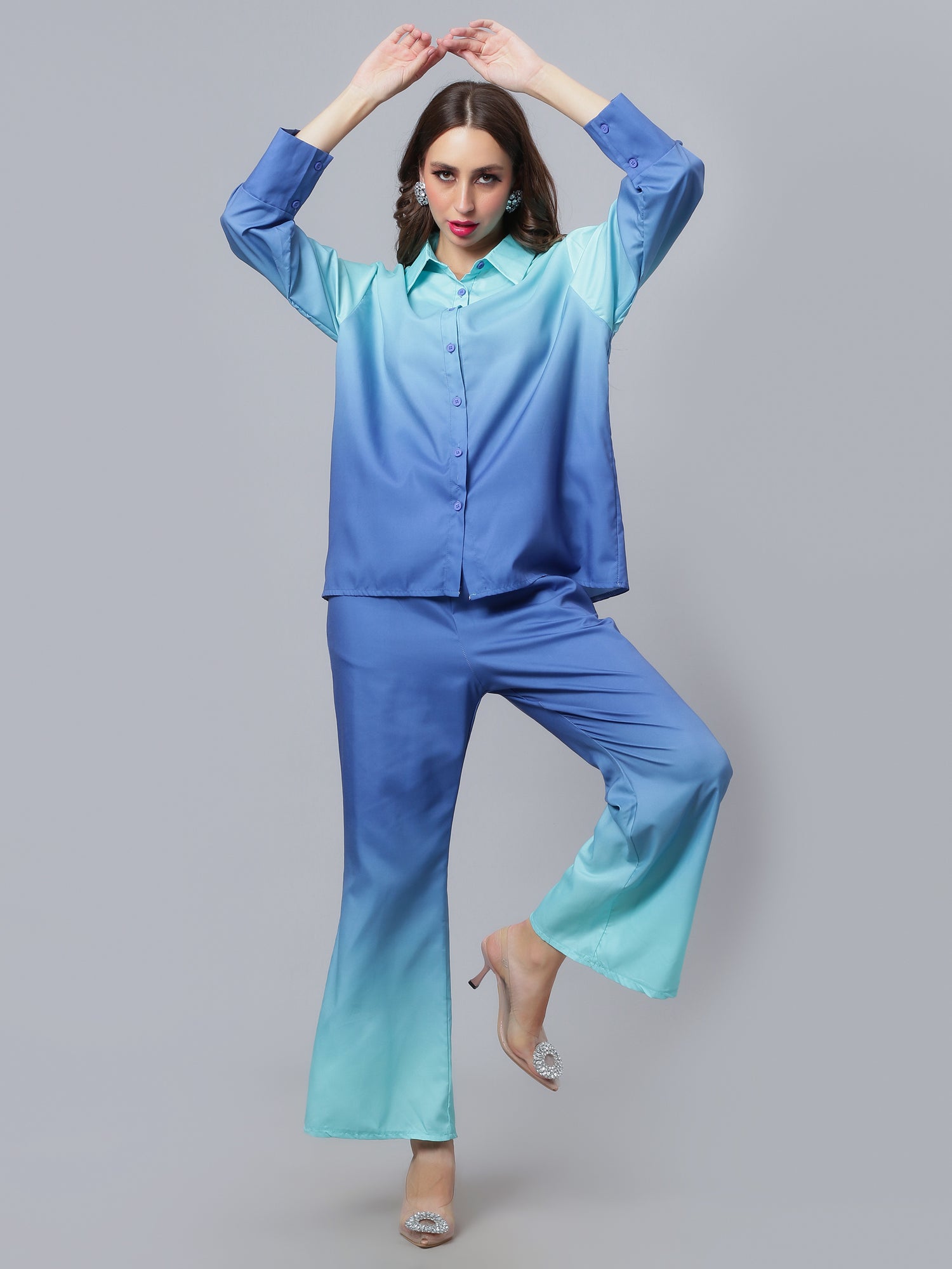 Gradient Blue Two-piece Set