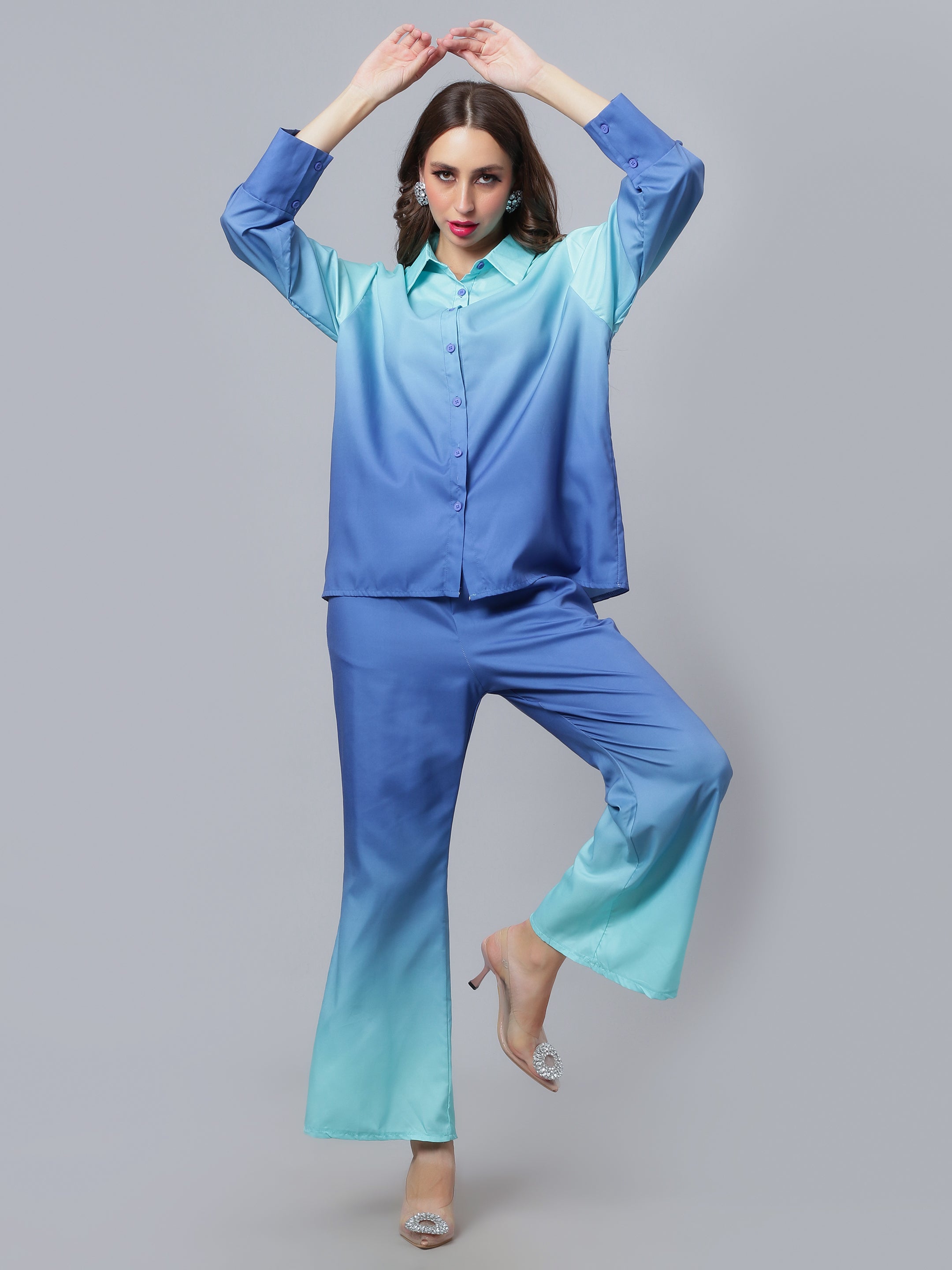 Gradient Blue Two-piece Set