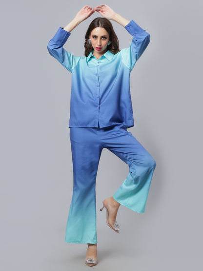 Gradient Blue Two-piece Set