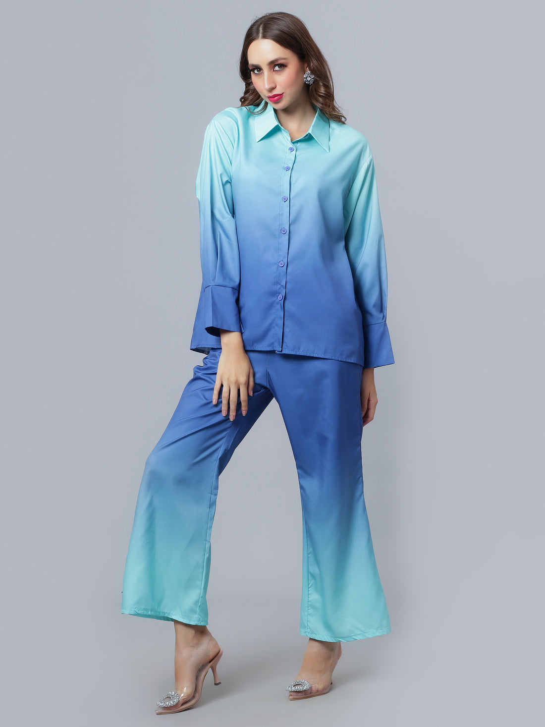 Gradient Blue Two-piece Set