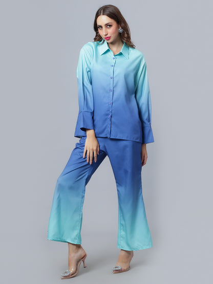 Gradient Blue Two-piece Set