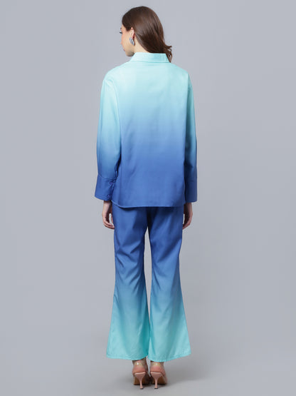 Gradient Blue Two-piece Set