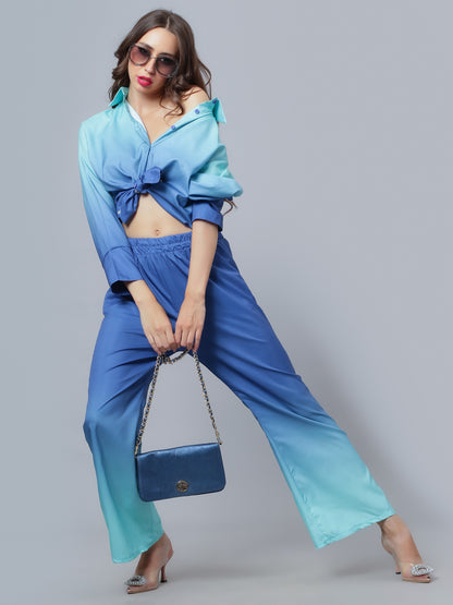 Gradient Blue Two-piece Set