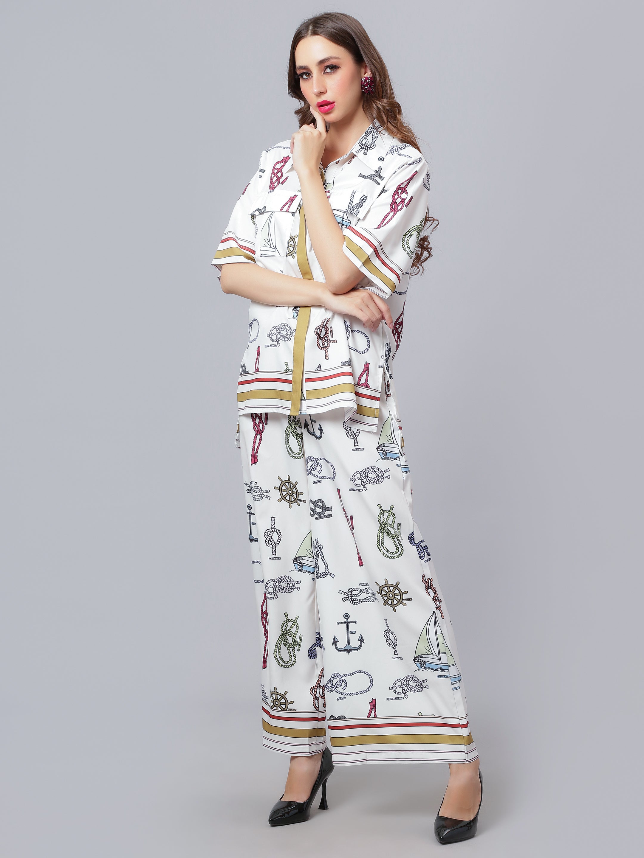 Sail Away Printed Two-Piece Set