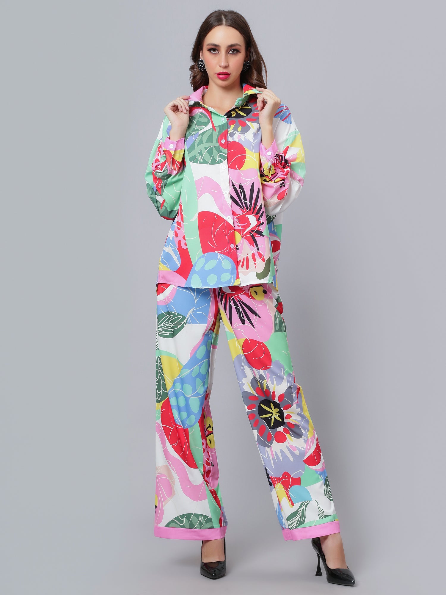 Multicolour Printed Two-Piece Set