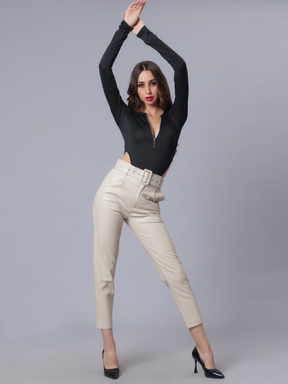 Faux Leather Winter Pants
