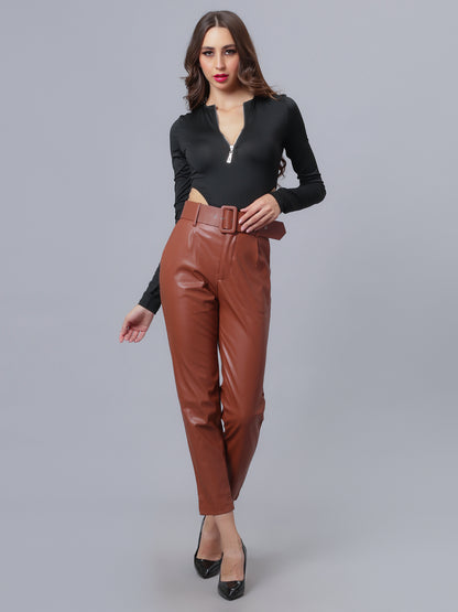 Faux Leather Winter Pants