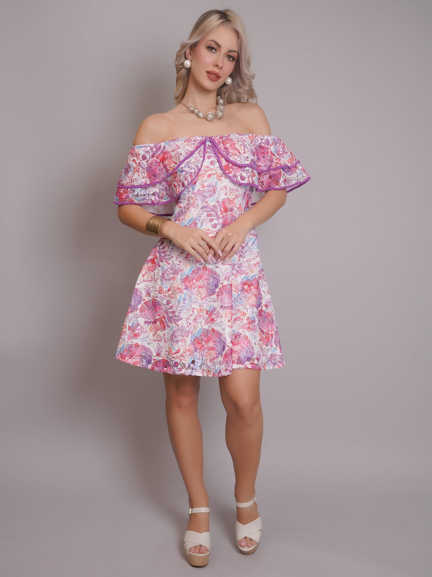 Floral Ruffle Mini Dress