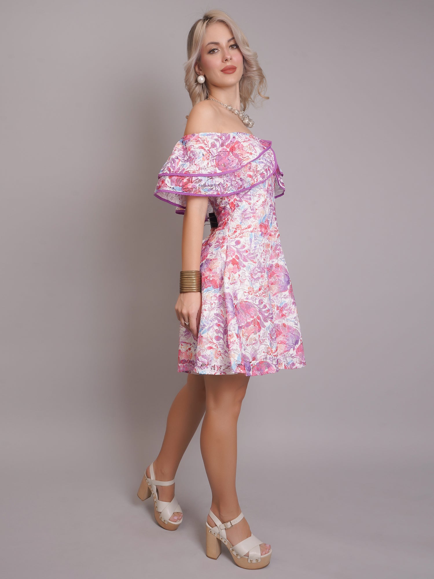 Floral Ruffle Mini Dress