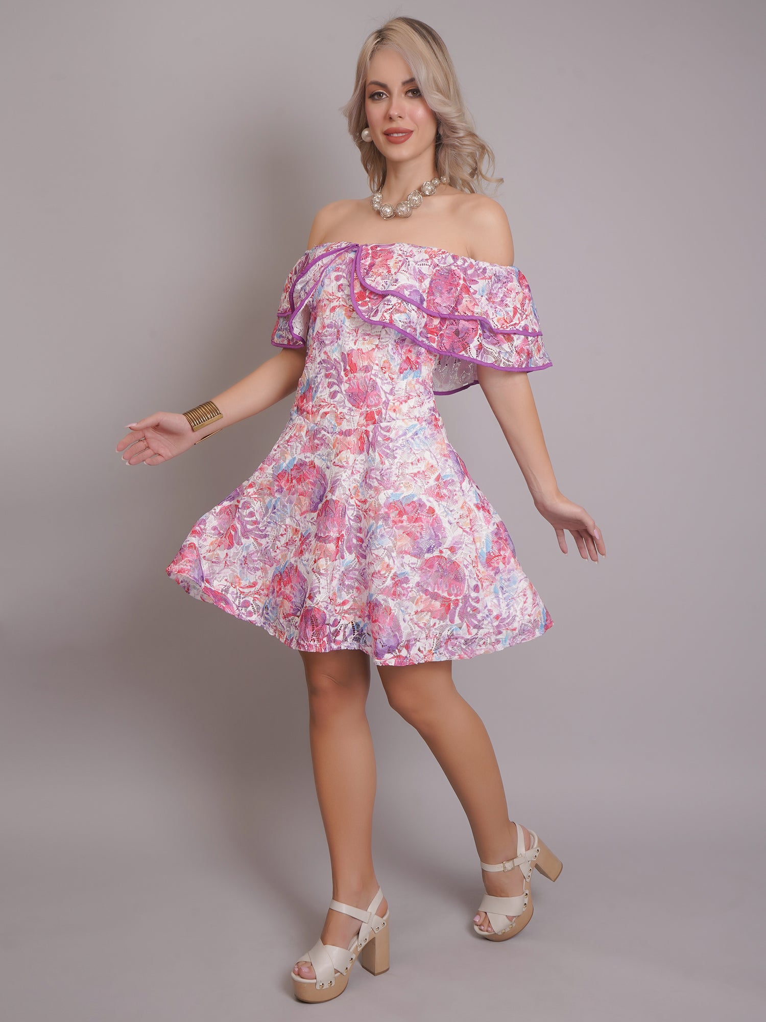 Floral Ruffle Mini Dress