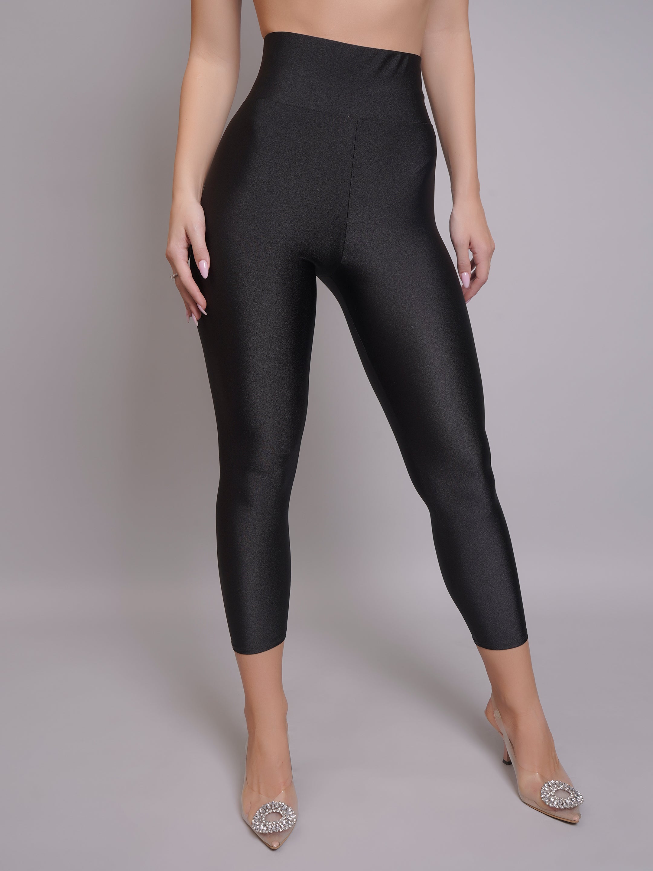 High Waisted Glossy Leggings