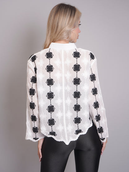 Chain Stitch Embroidered Shirt