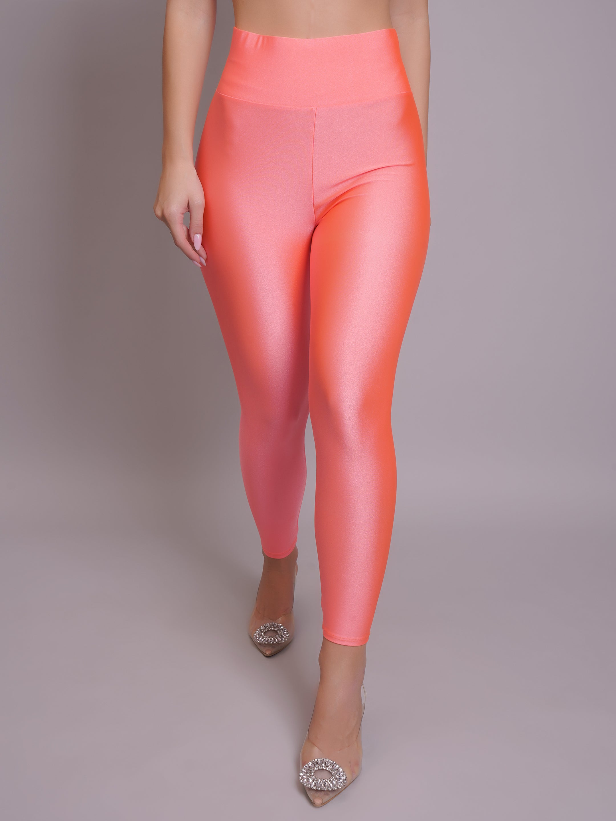 High Waisted Glossy Leggings