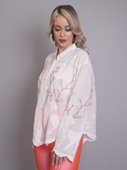 Deer Embroidered Shirt