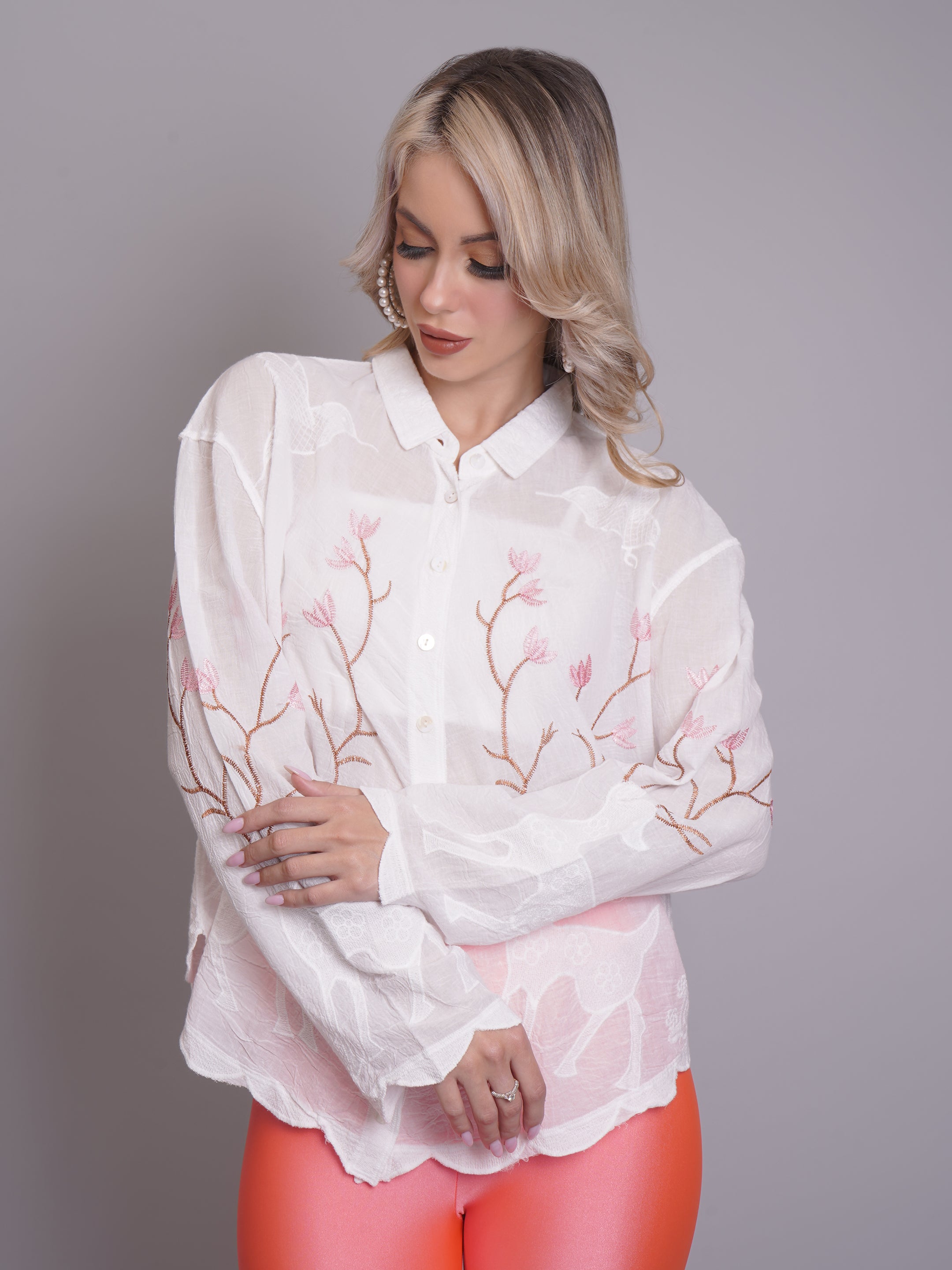 Deer Embroidered Shirt