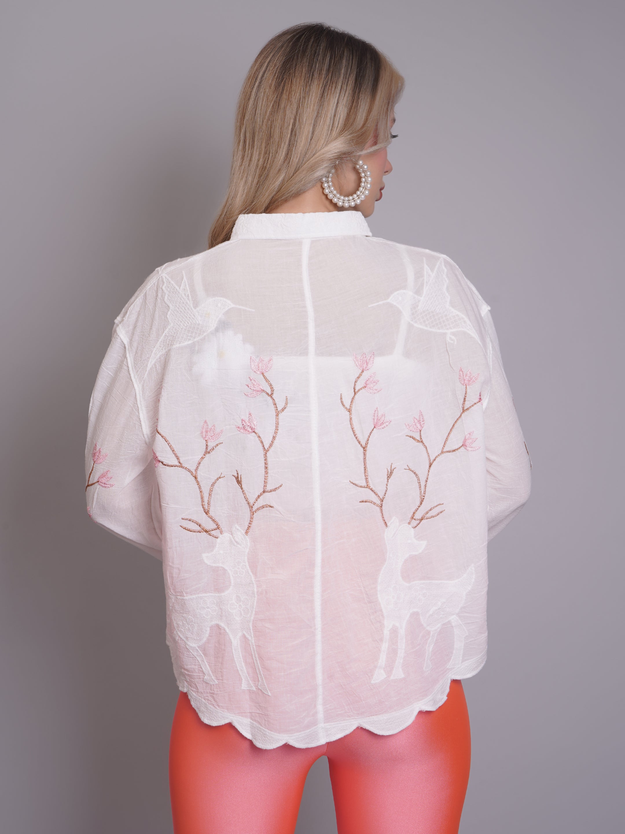 Deer Embroidered Shirt