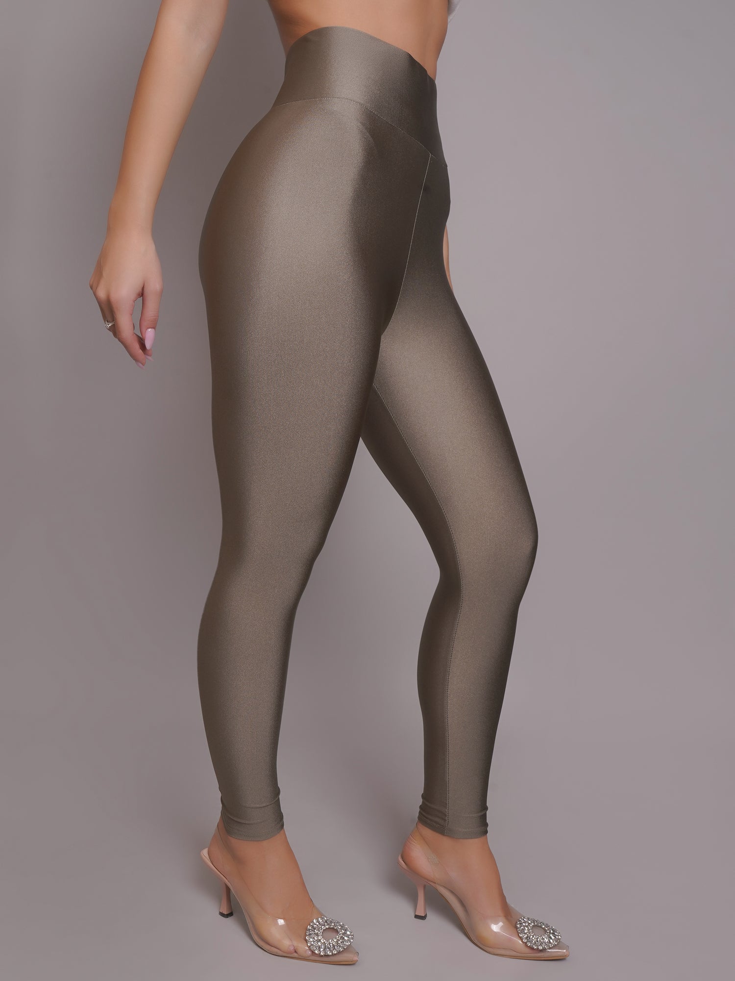 High Waisted Glossy Leggings