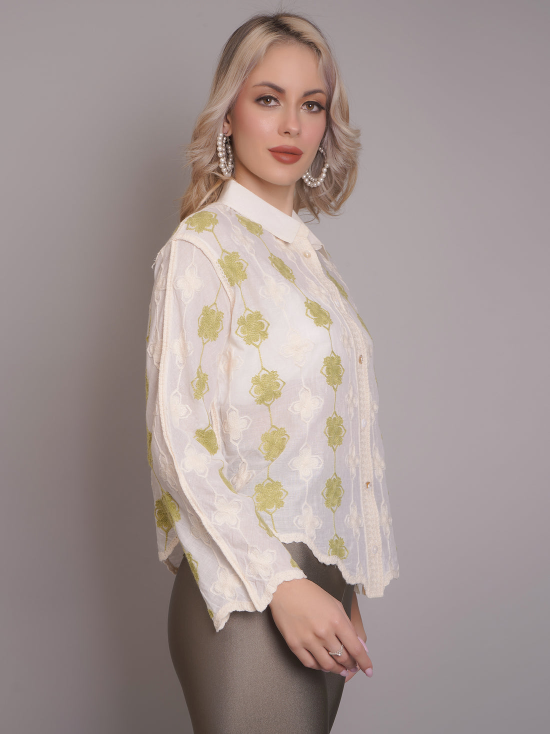 Chain Stitch Embroidered Shirt