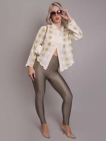 Chain Stitch Embroidered Shirt