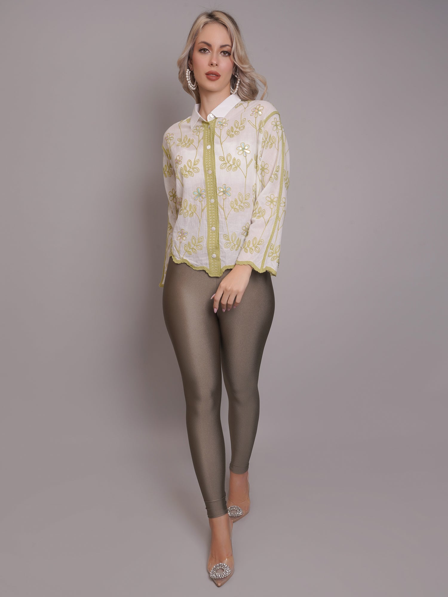 High Waisted Glossy Leggings