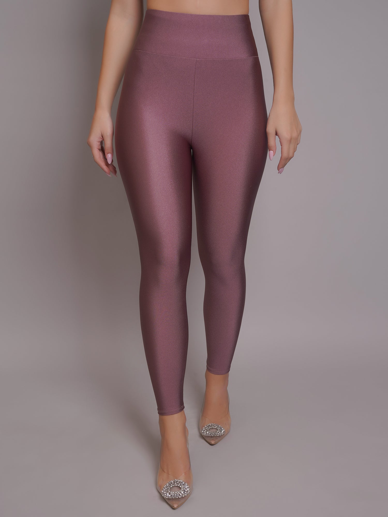 High Waisted Glossy Leggings