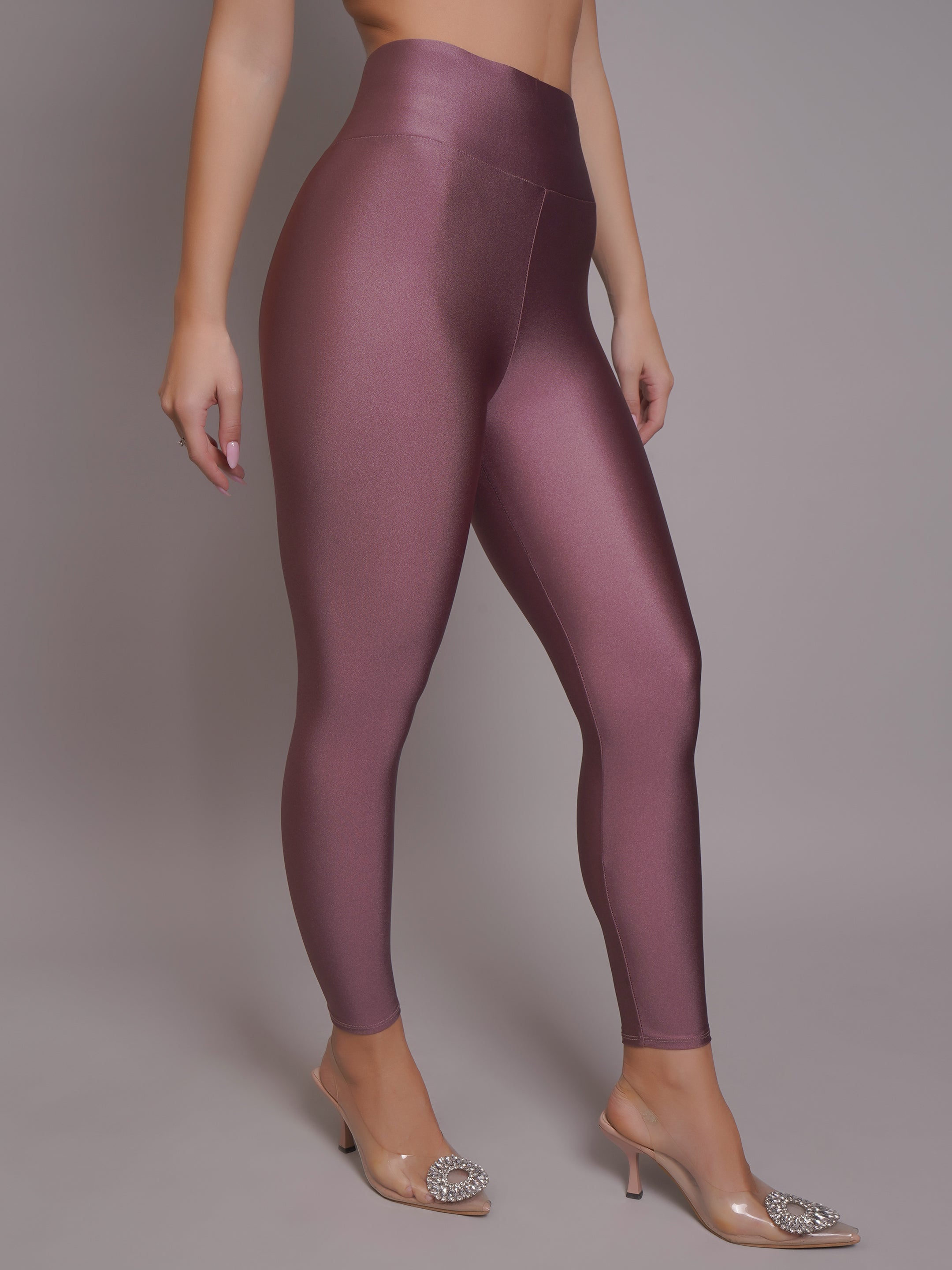 High Waisted Glossy Leggings