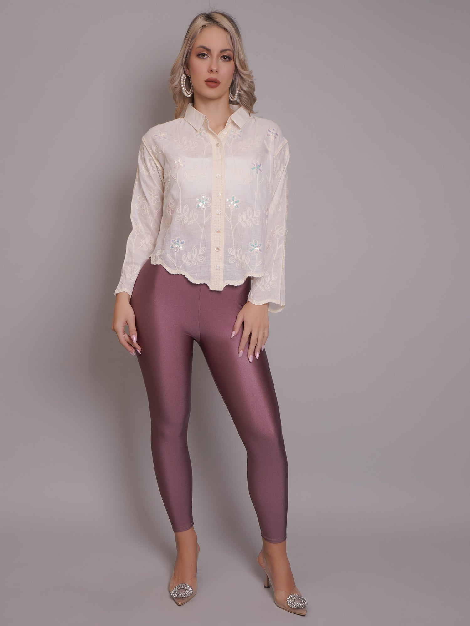 High Waisted Glossy Leggings