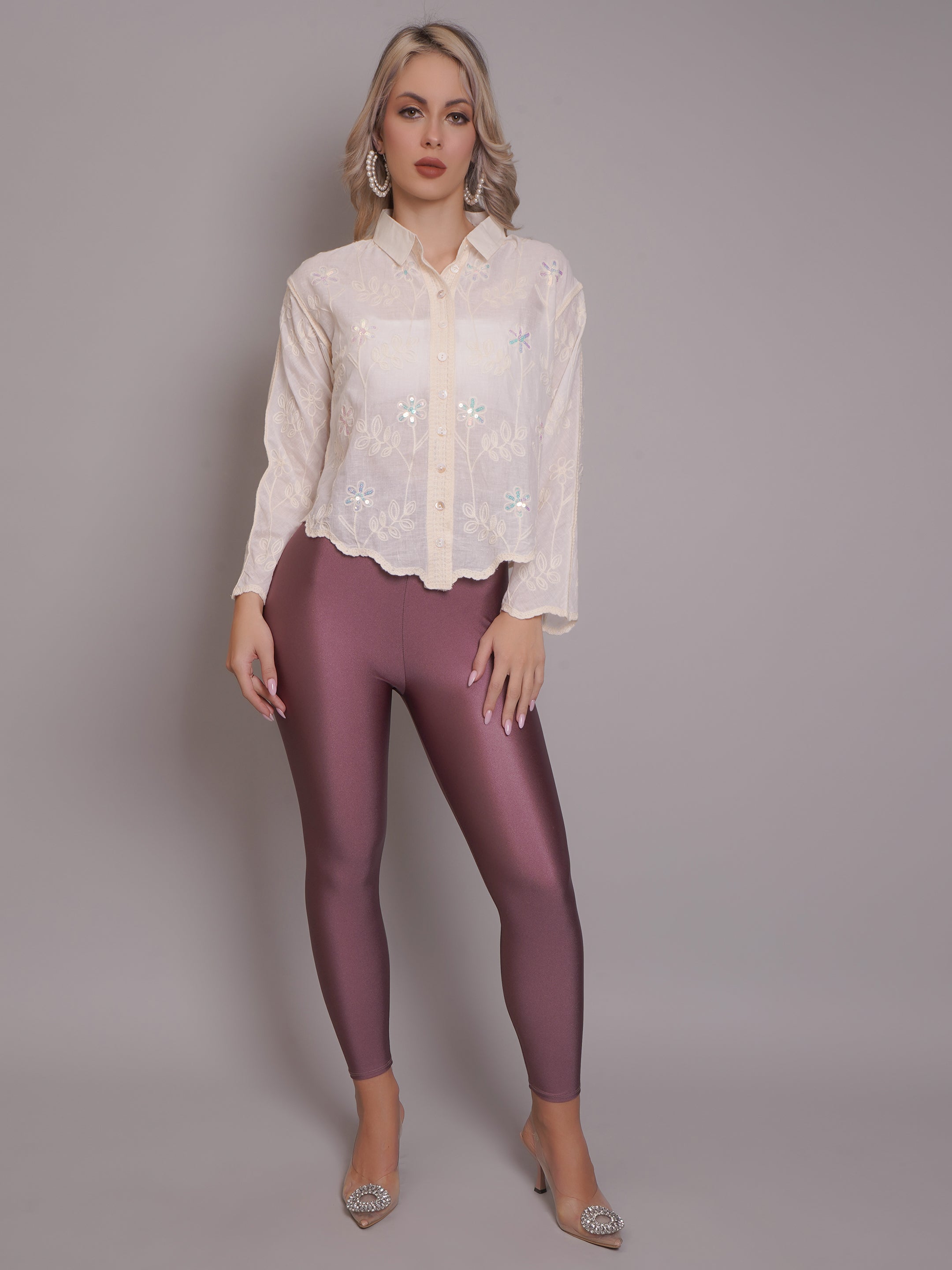 High Waisted Glossy Leggings