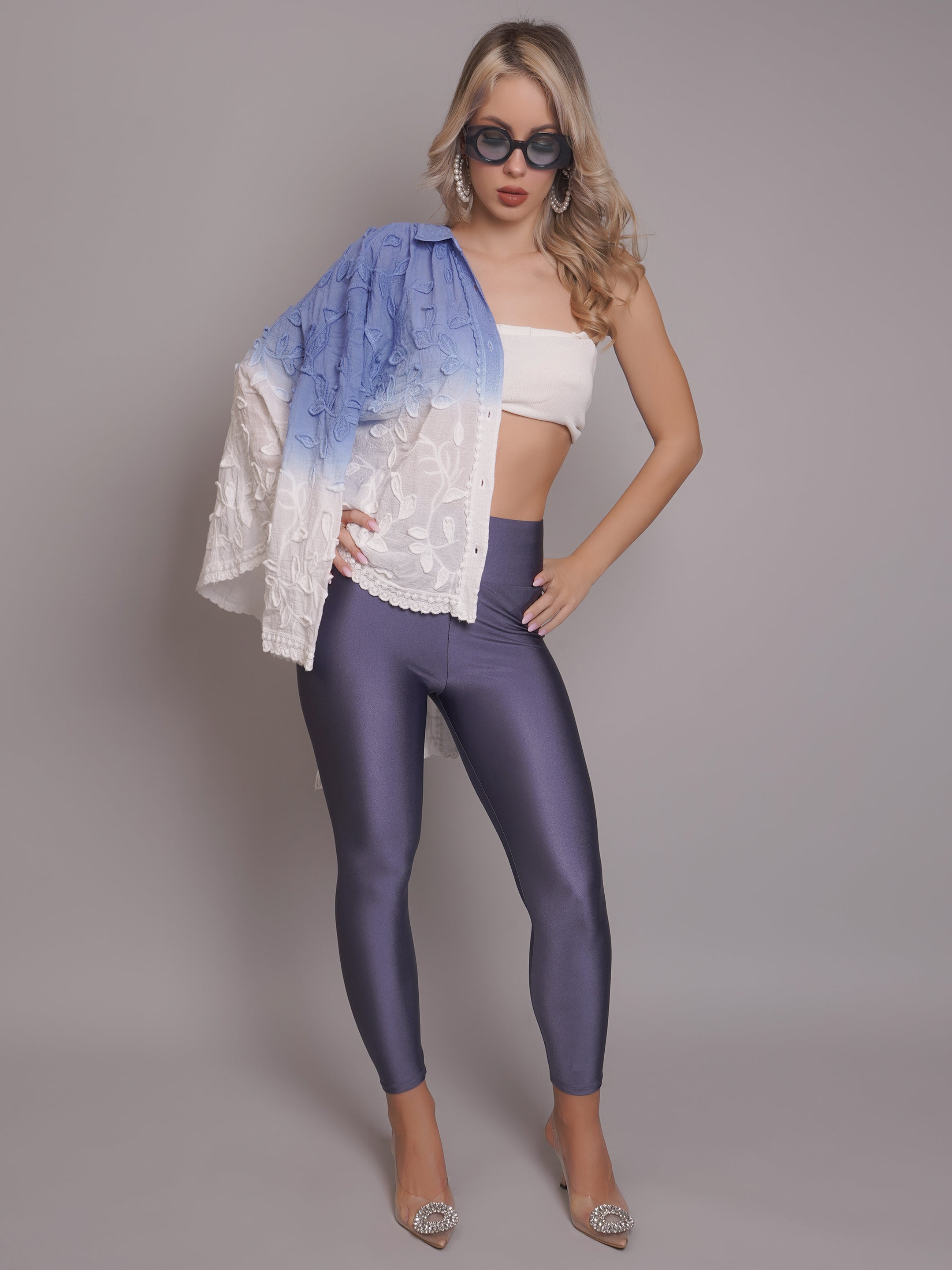 High Waisted Glossy Leggings