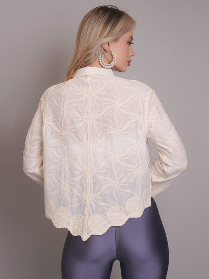 Chain Stitch Embroidered Shirt