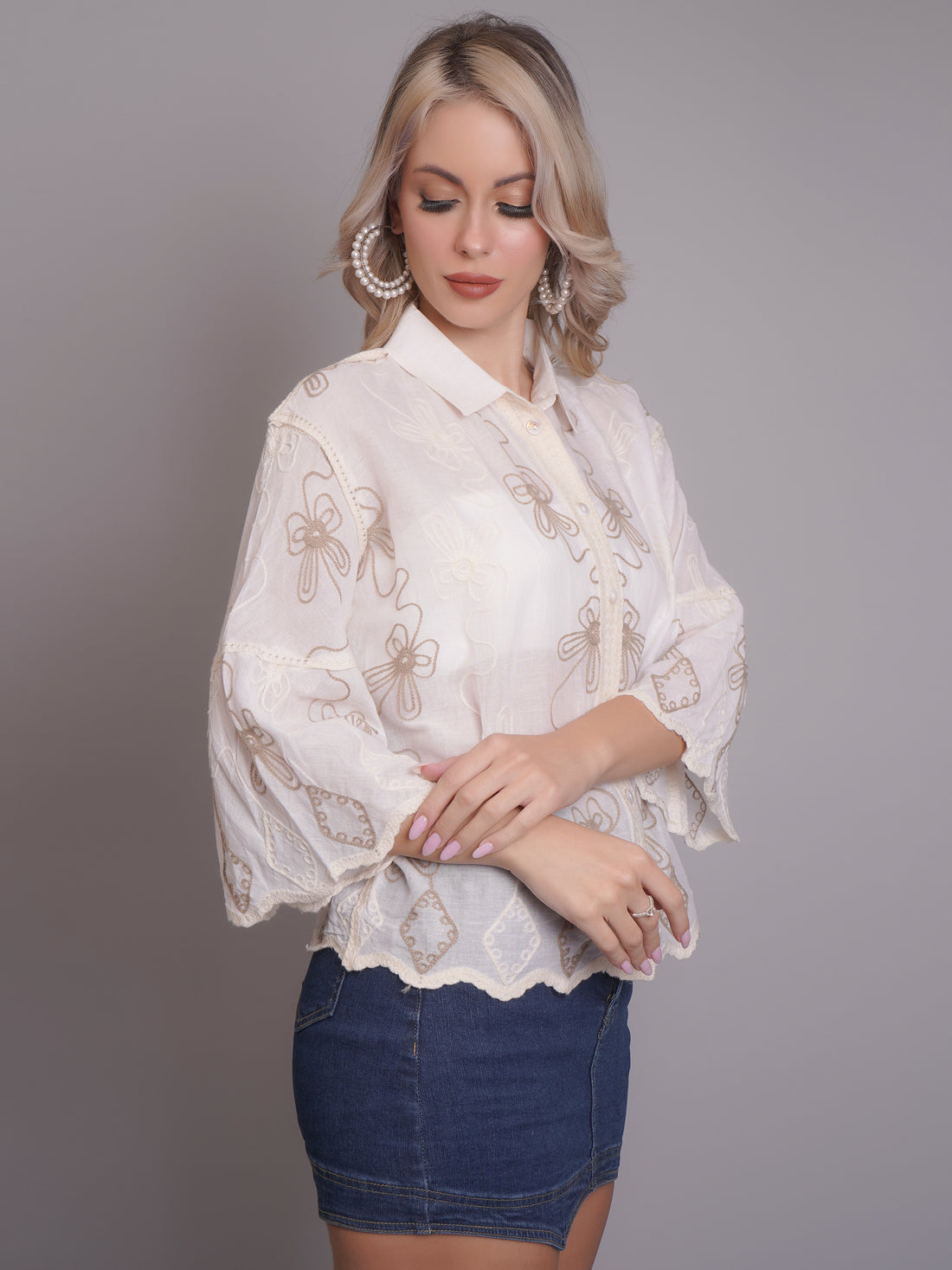 Chain Stitch Embroidered Shirt