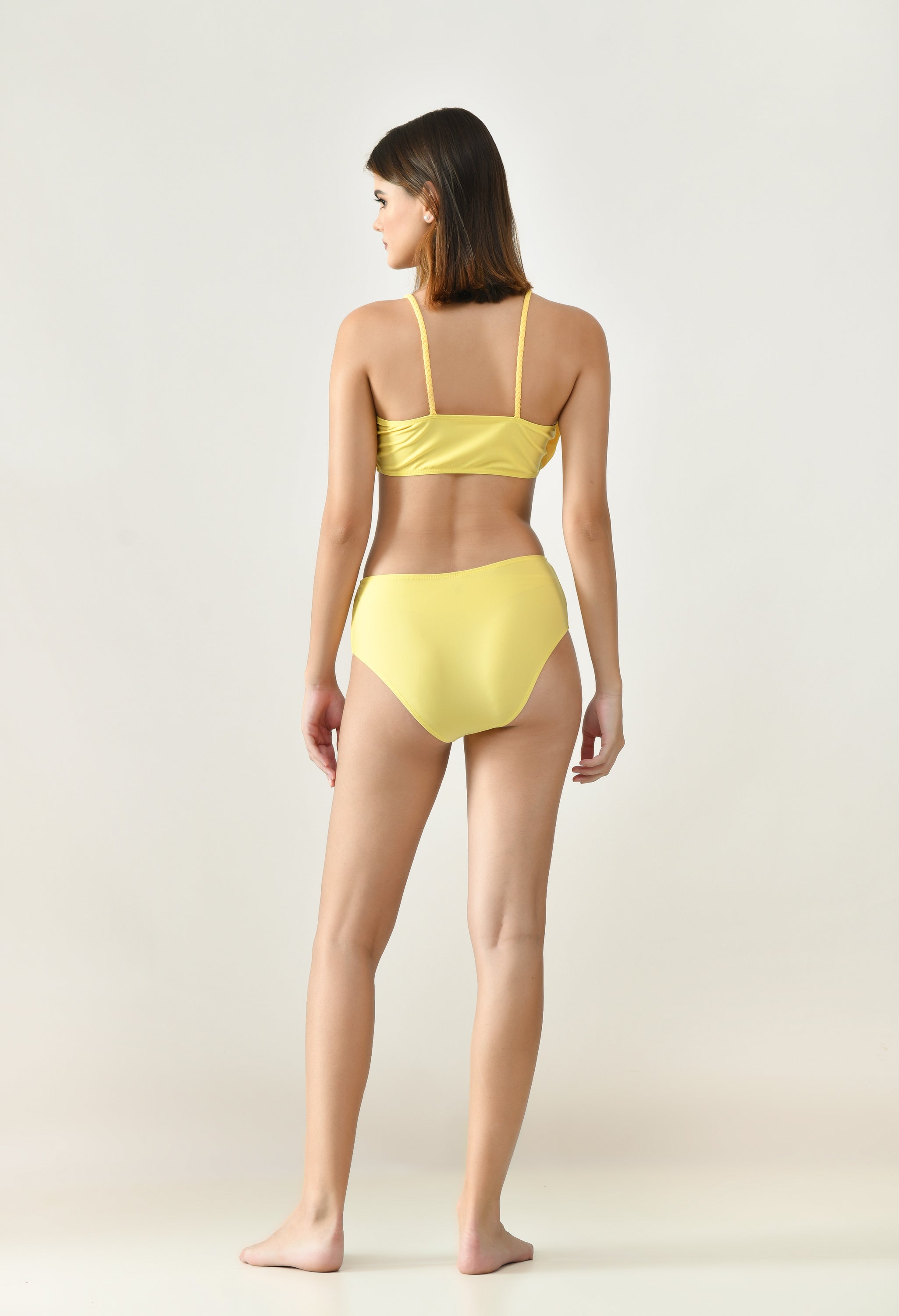 Solid Bikini Set With Sarong