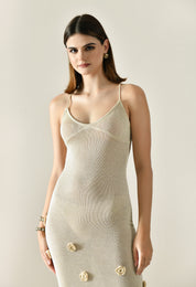 Rosette Crochet Maxi Dress