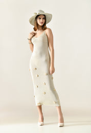 Rosette Crochet Maxi Dress