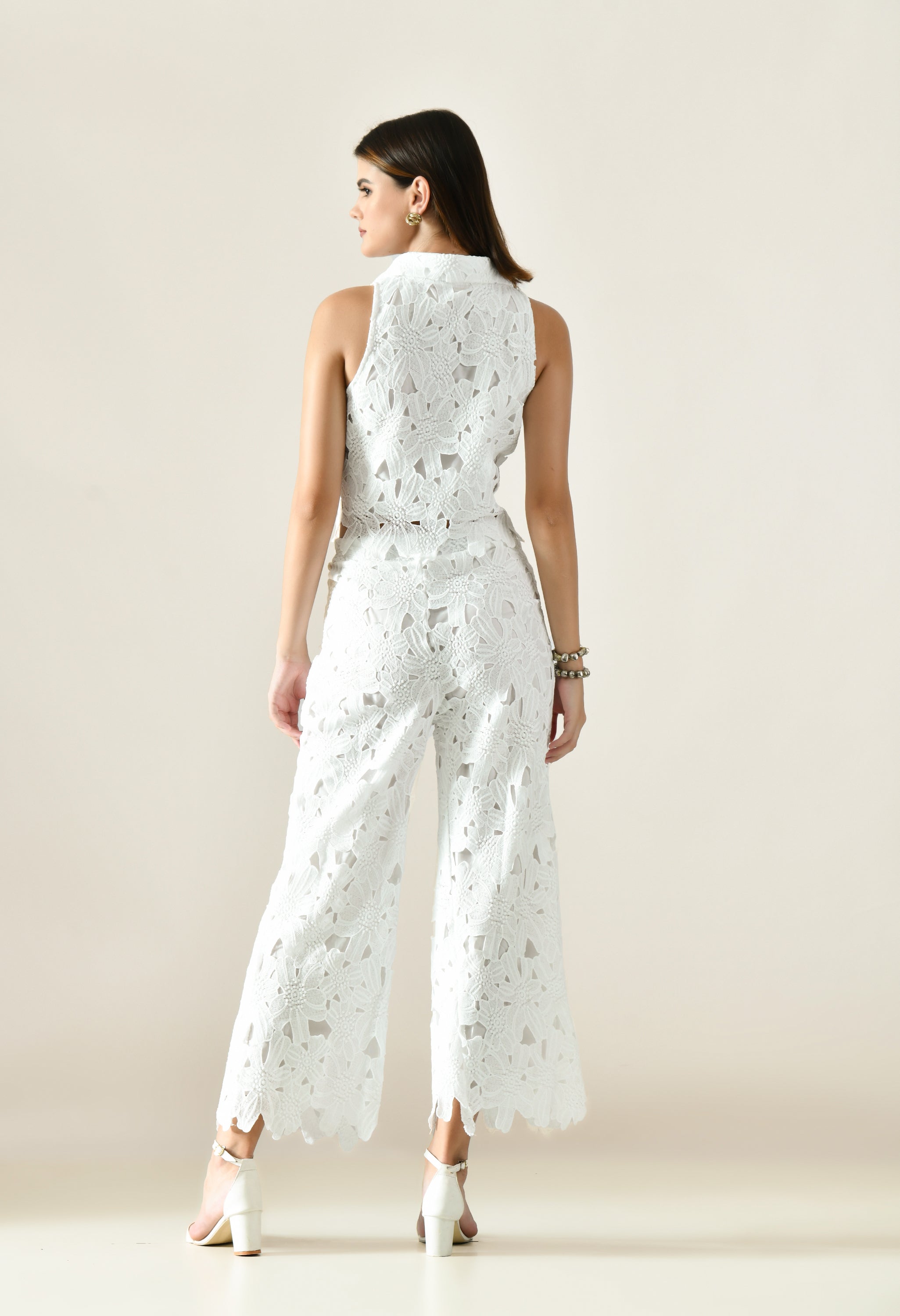 Floral Hollow Lace Co-ord Set