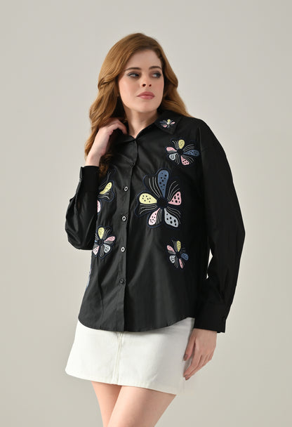 Floral Grace Embroidered Shirt