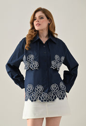 Flower Power Scalloped Shirt