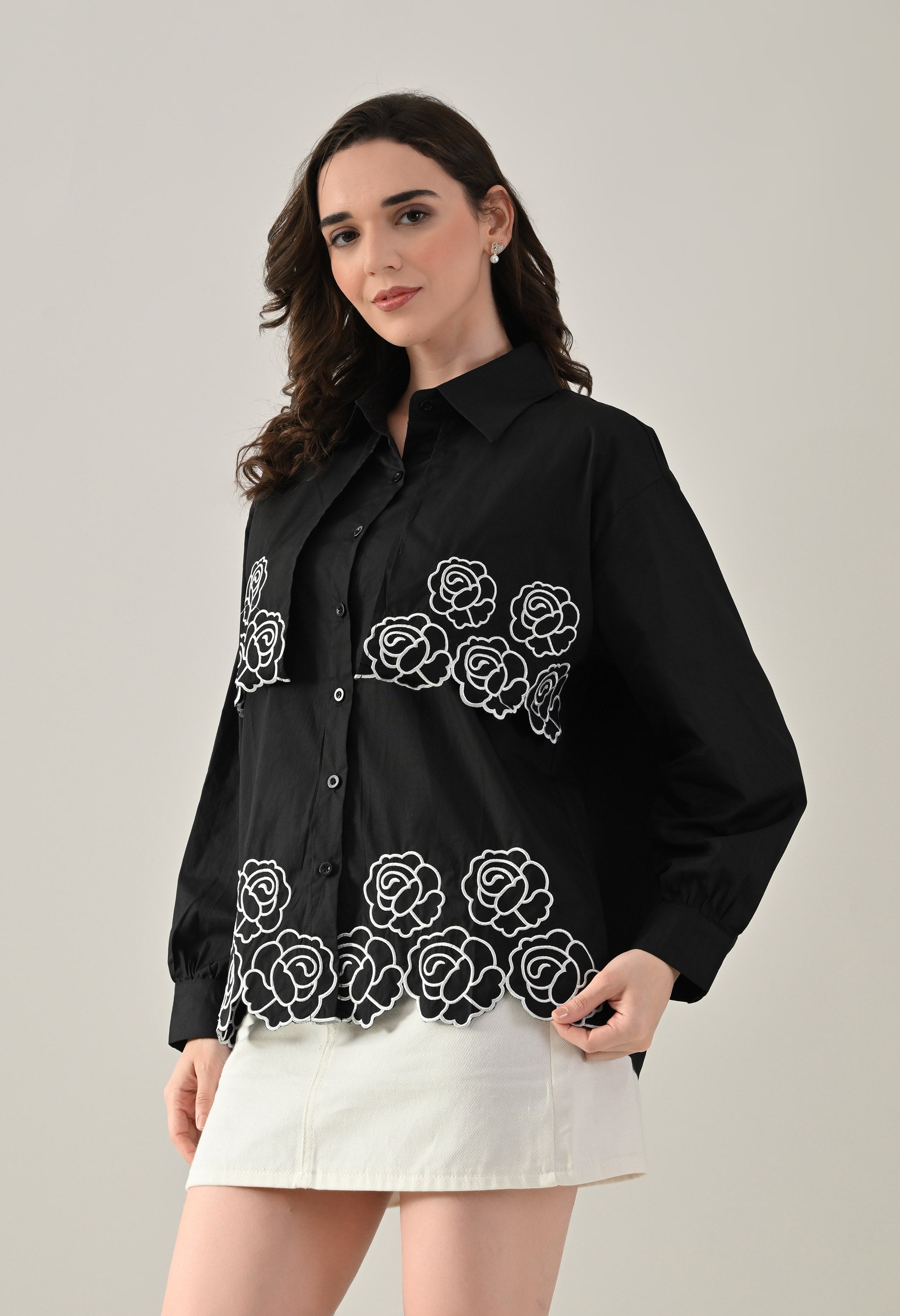 Flower Power Scalloped Shirt