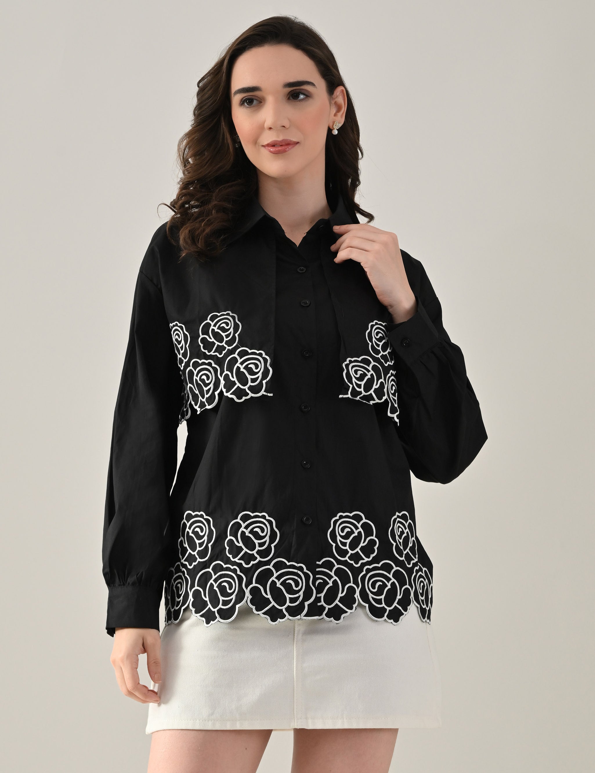 Flower Power Scalloped Shirt
