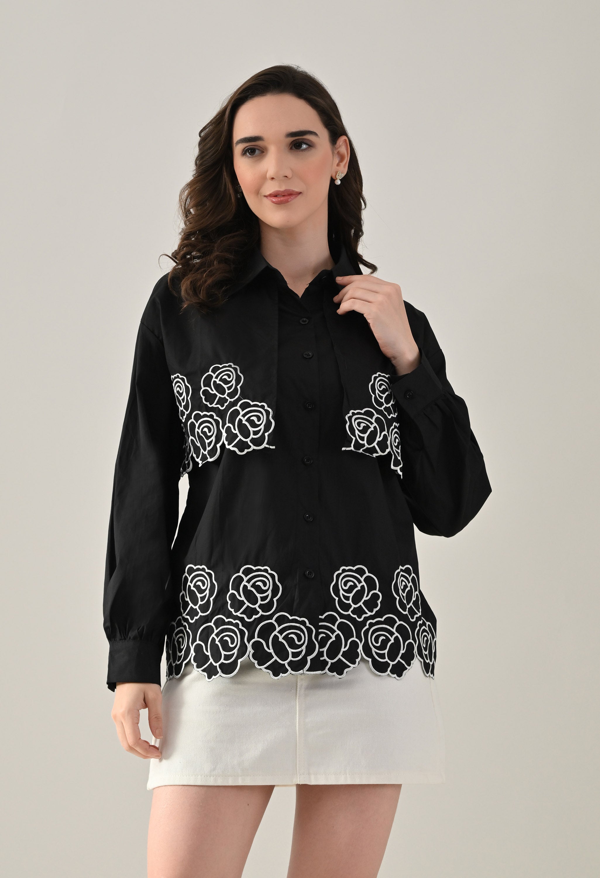 Flower Power Scalloped Shirt
