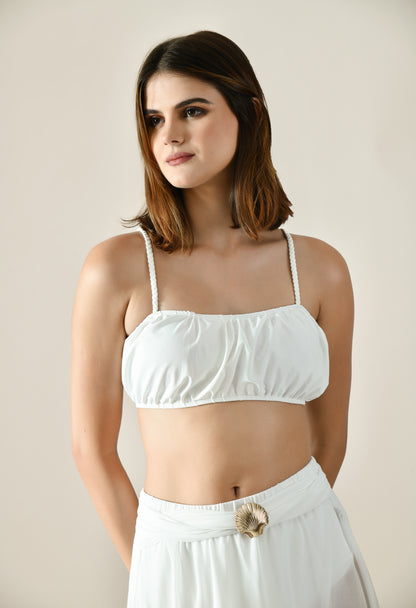 Solid Bikini Set With Sarong