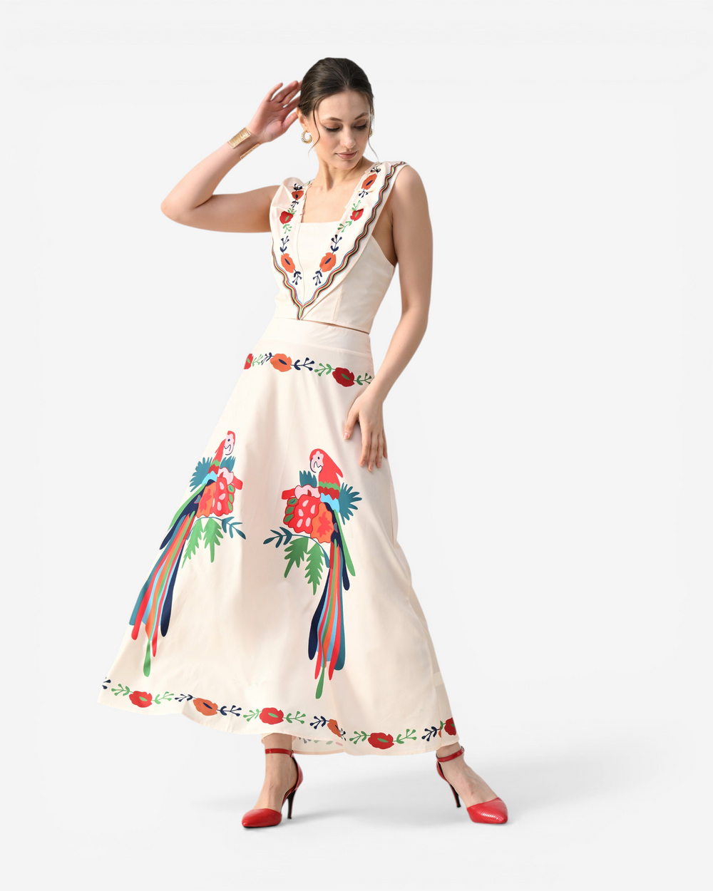 Wide Strap V-Neck Co-ord Set