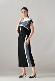 Edgy Denim Two-Piece Set