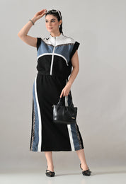 Edgy Denim Two-Piece Set