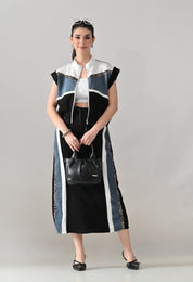 Edgy Denim Two-Piece Set