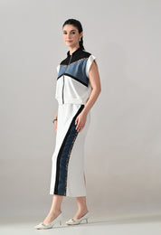 Edgy Denim Two-Piece Set