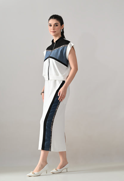 Edgy Denim Two-Piece Set