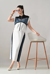 Edgy Denim Two-Piece Set