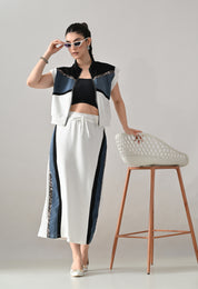 Edgy Denim Two-Piece Set