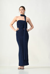 Shimmer Strapless Maxi Dress